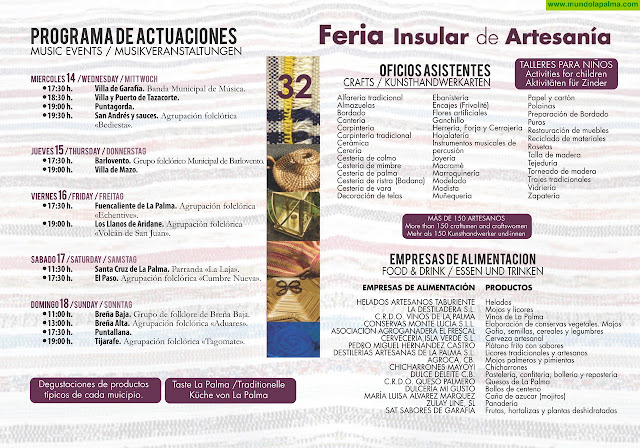 XXXII Feria Insular de Artesanía - Programa