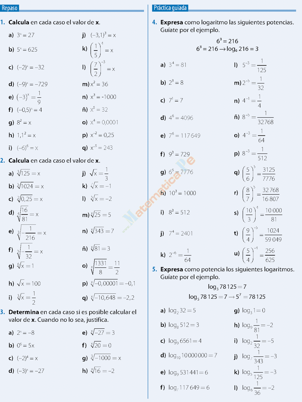 Logaritmos Ejercicios Resueltos De Segundo De Secundaria Pdf