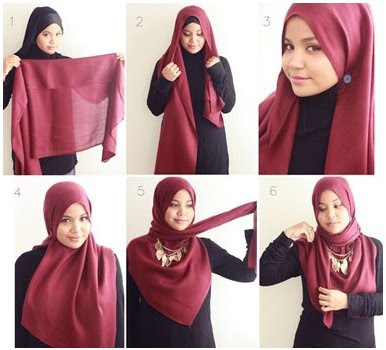 Hijab Pashmina Merah Marun yang Indah