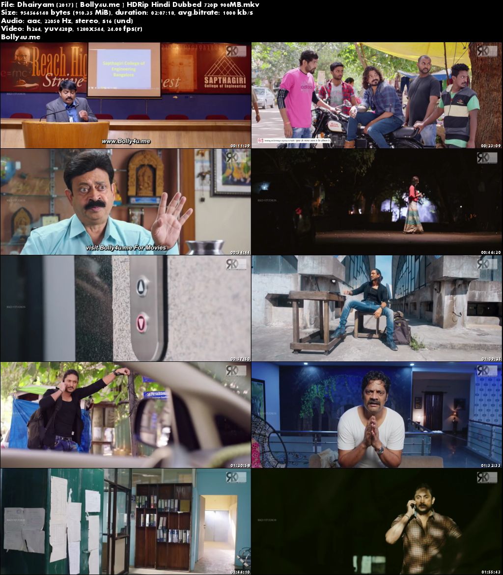 Dhairyam 2017 HDRip 900MB Hindi Dubbed 720p Download