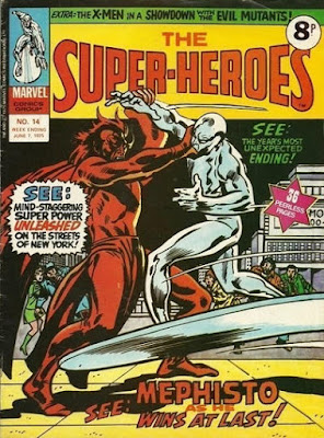 Marvel UK, The Super-Heroes #14, Silver Surfer vs Mephisto