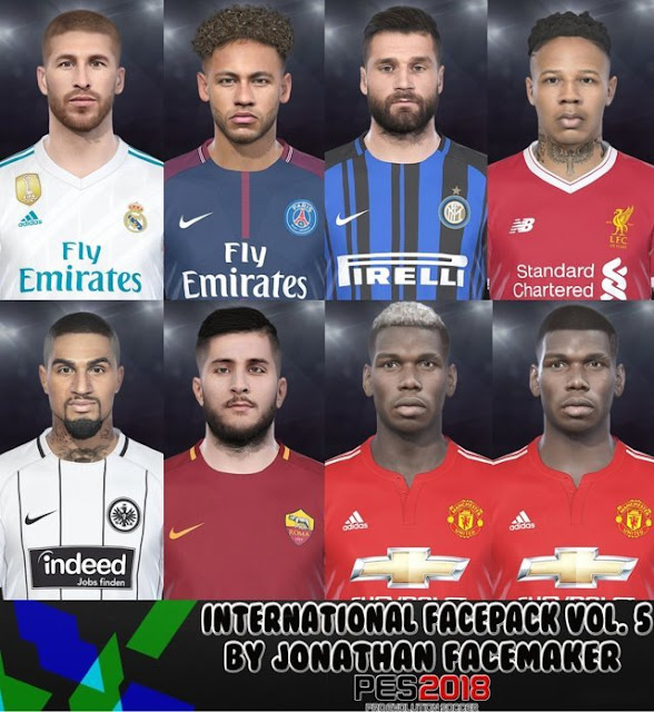 International Facepack Vol 5 Pes 2018 Patch Pes New Patch Pro Evolution Soccer