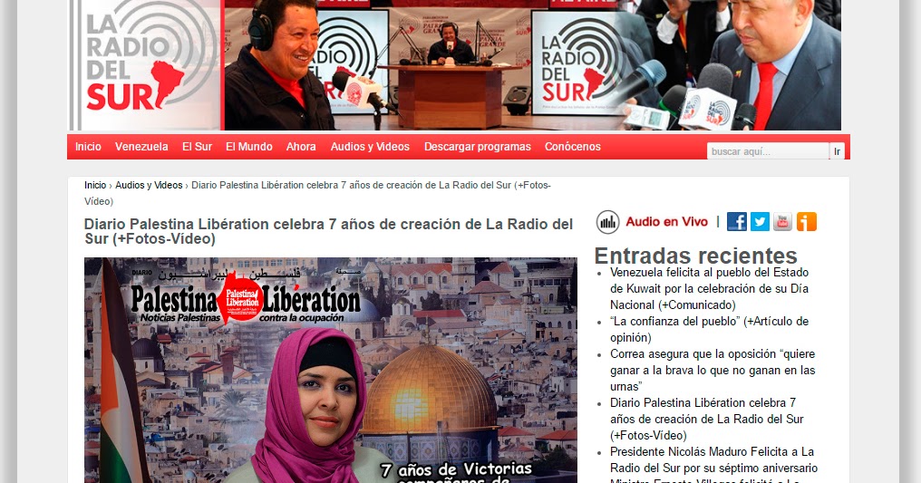 Diario Palestina Libération celebra 7 años de creación de La Radio ... - Palestina Libération (Comunicado de prensa)
