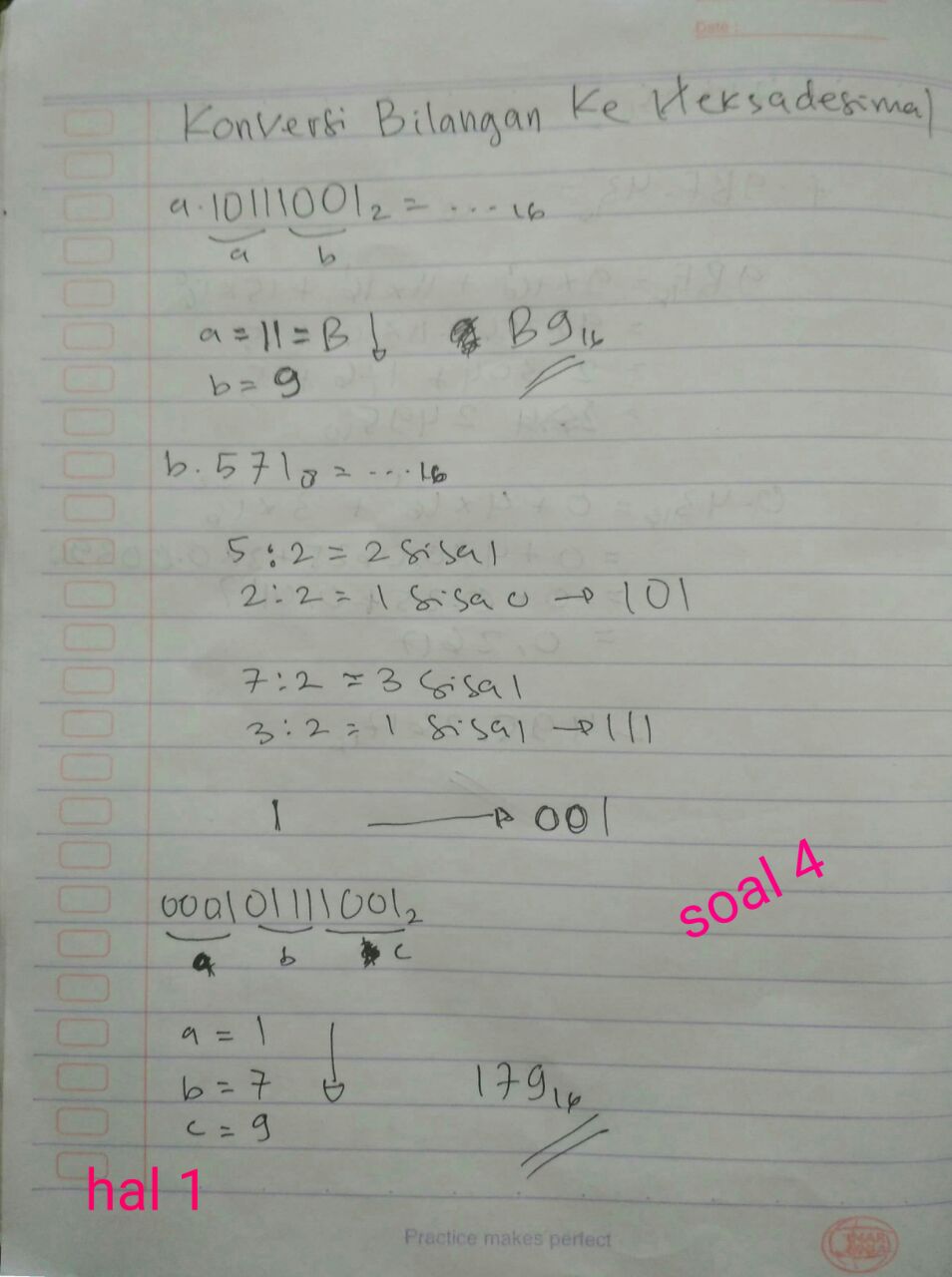 Konversi Bilangan Biner Desimal Oktal Heksadesimal Konversi Bilangan Biner Desimal Oktal Heksadesimal