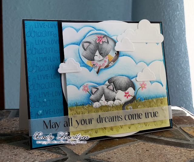 Dreaming Kitty Card by February Guest Designer Emily Lauritzen | Aloha Newton & Newton's Daydream stamp sets by Newton's Nook Designs #newtonsnook