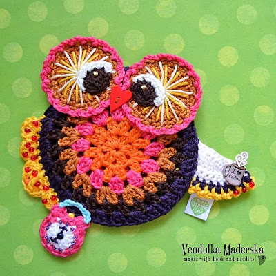 Crochet owl coaster pattern