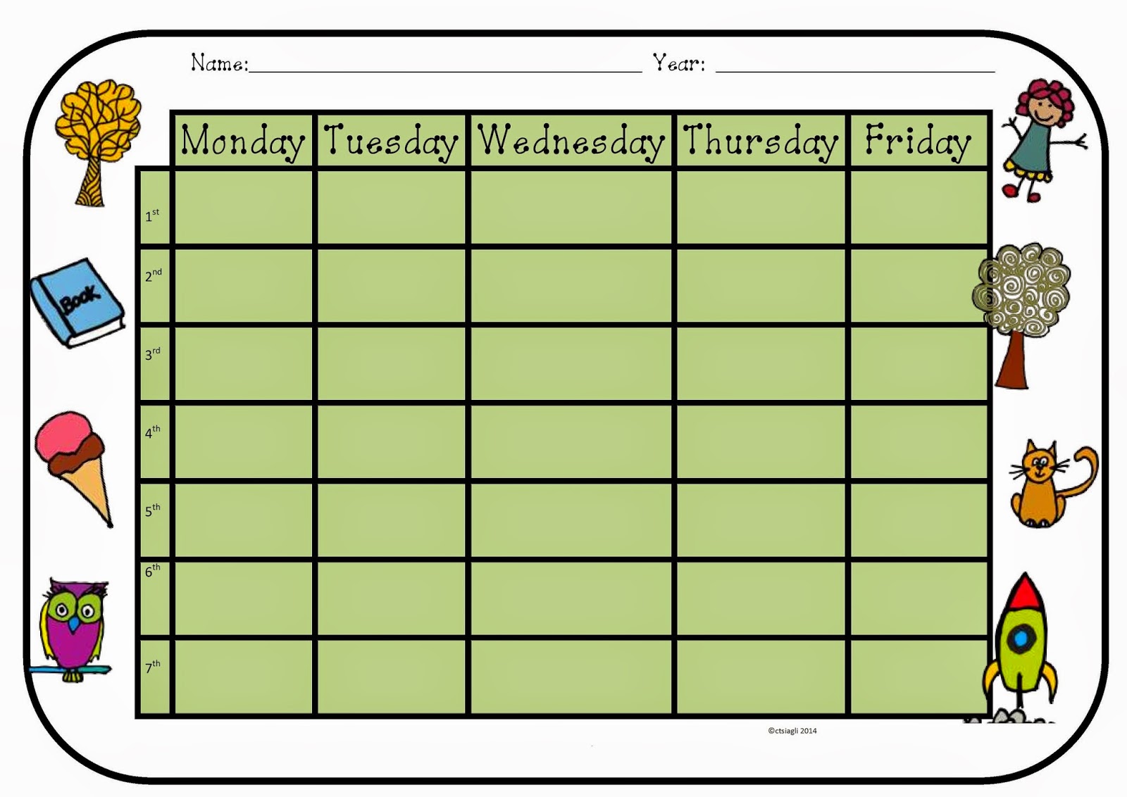 Free Printable School Timetable Template