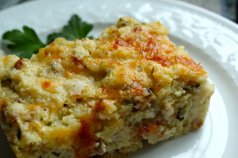 Baked sausage and grits casserole a recipe Yankee Kitchen Ninja