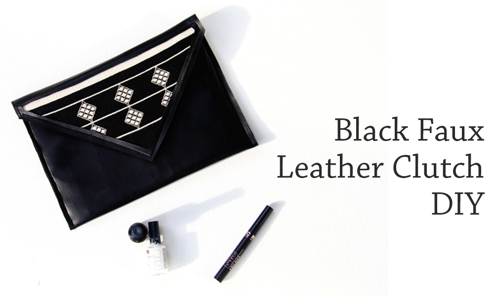 Black Faux Leather Clutch DIY