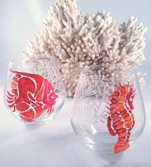 Painted Sea Life Glasses