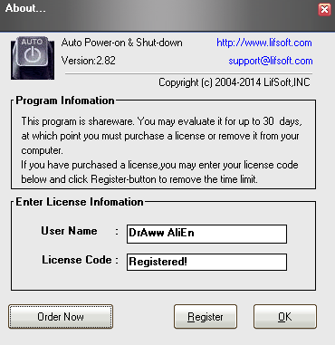 Auto Poweron %26 Shutdown 2.82 Serial Key