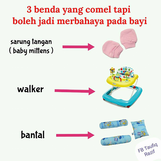 kesan mitten pada anak, kesan buruk bantal pada anak, kesan buruk walker pada anak,