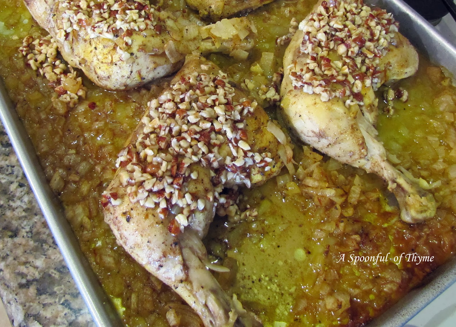 Roast Chicken with Saffron, Hazelnuts and Honey