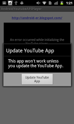 Handle initialization error YouTube API Service