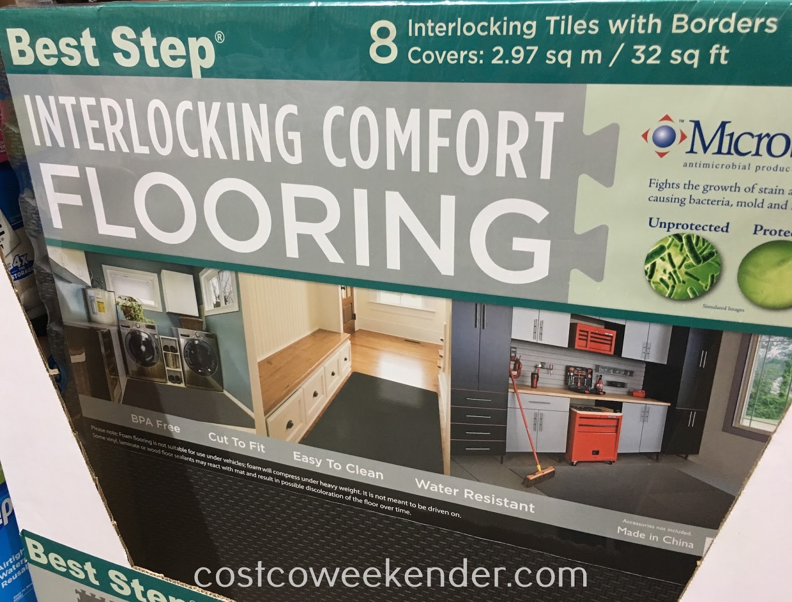 Venture Products Grey TTexture Floor Tiles Costco Weekender