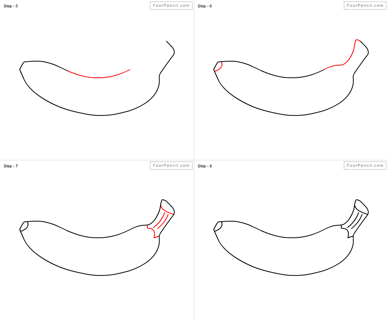 Fpencil: How to draw Banana for kids step by step