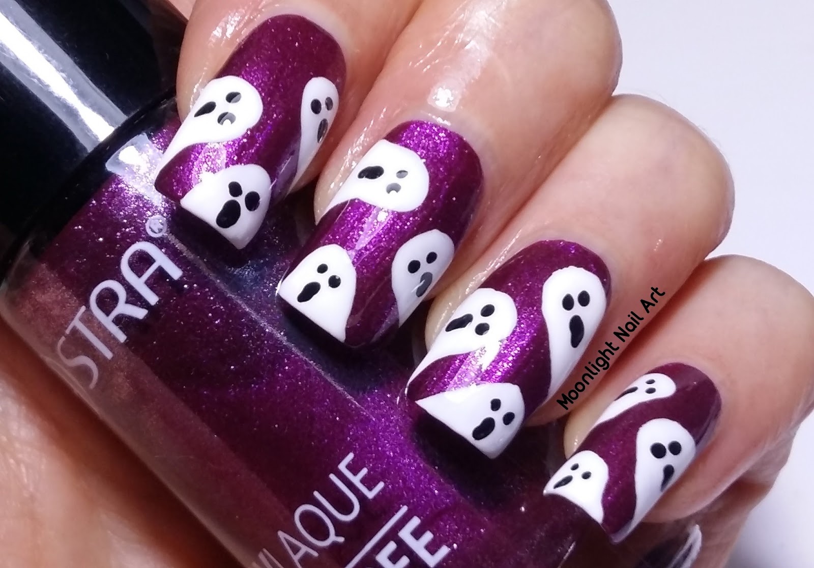 EASY HALLOWEEN GHOST NAIL DESIGN - Nail Art Using Toothpick - Video Tutorial
