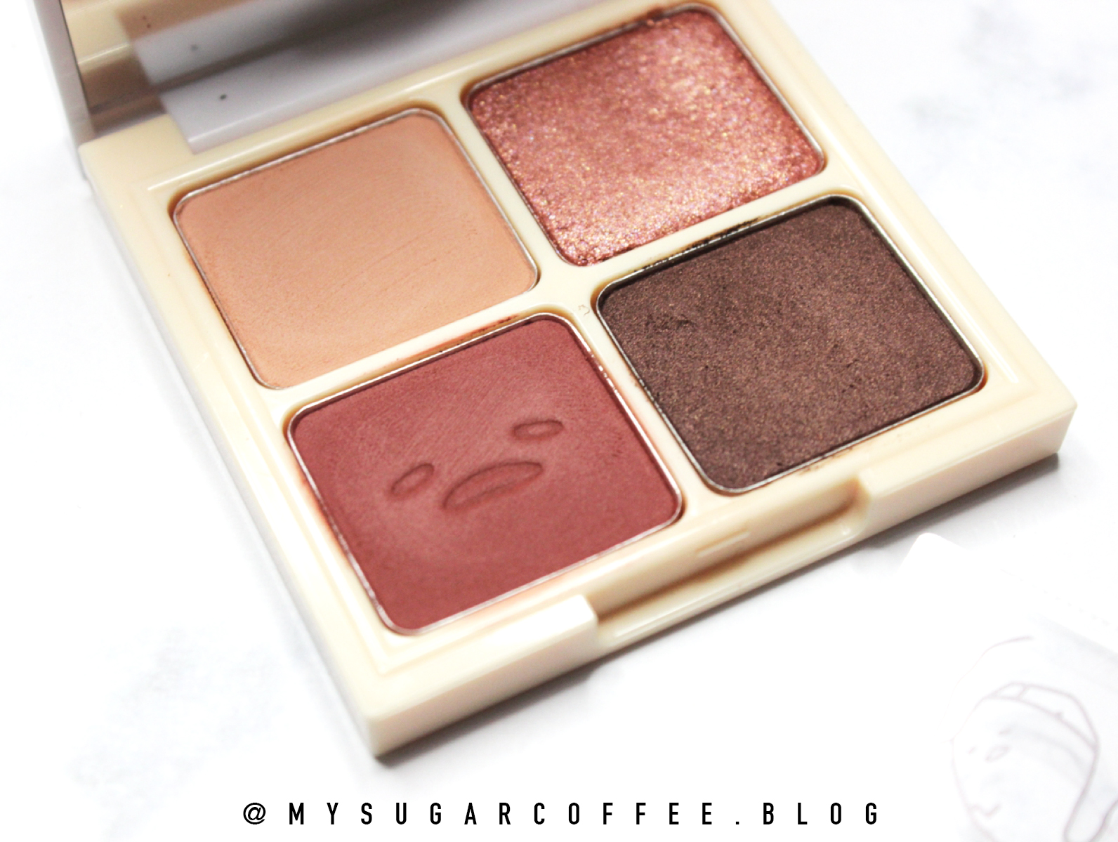 MY SUGARCOFFEE REVIEW Gudetama Lazy & Joy Cupcake Edition Eyeshadow