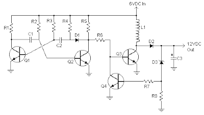 6V to 12V Converter Circuit Diagram