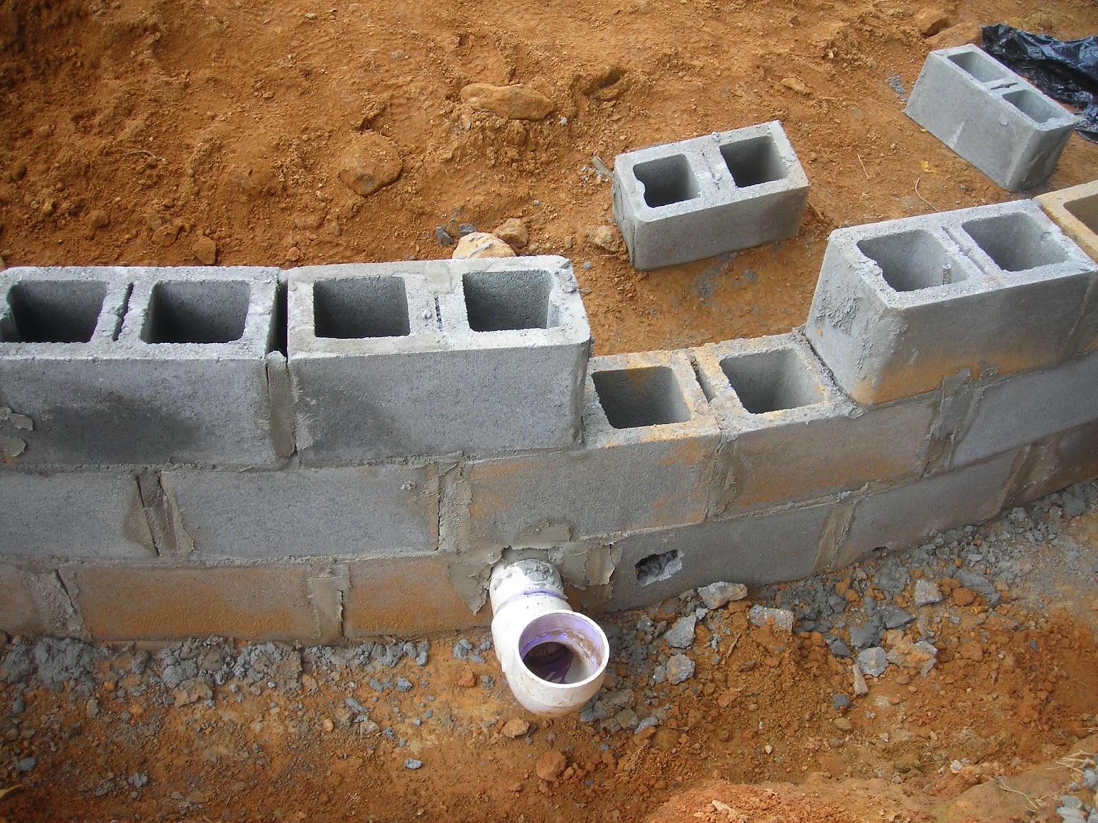 Long Long Journey to Our Yurt Home Concrete blocks in the round.
