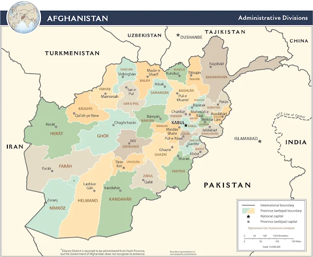 Picture map Of Afghanistan in 2009