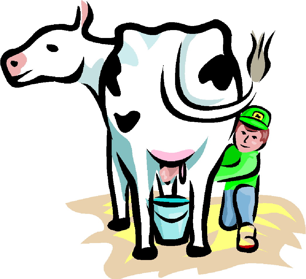 clip art man milking cow - photo #11