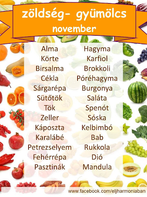 gyümölcs, idény, szezonális, zöldség, október