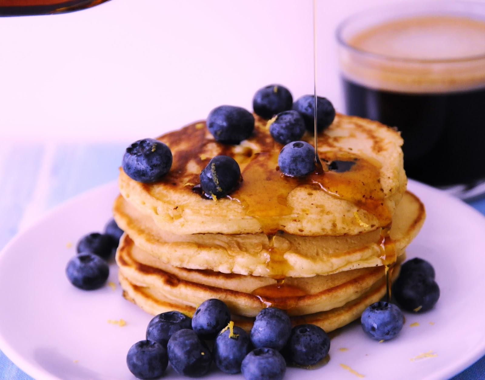 Yummy buttermilk blueberry pancakes