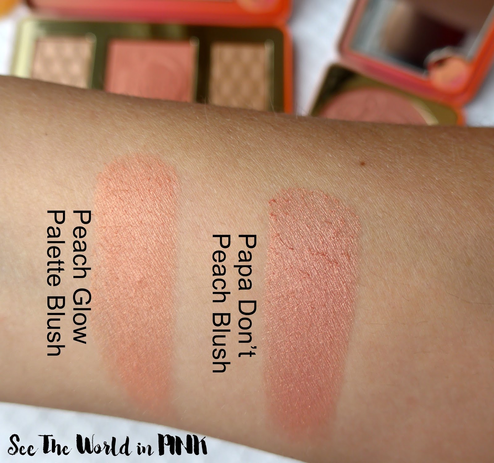 Too Faced Sweet Peach Glow Peach-Infused Highlighting Palette - Swatches and Review!