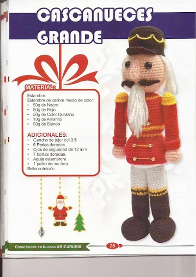Amigurumi del Cascanueces a crochet (Patron en español)