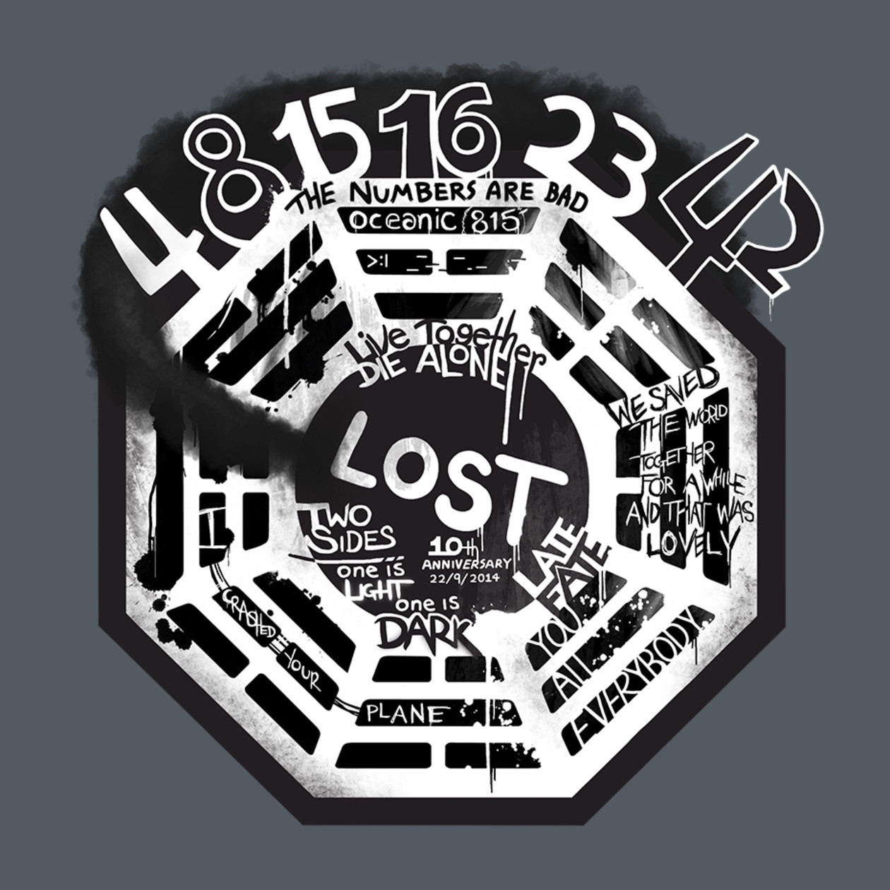 Today's T: 今日のテレビシリーズ「LOST」の2004年初回放送から10周年記念 Tシャツ