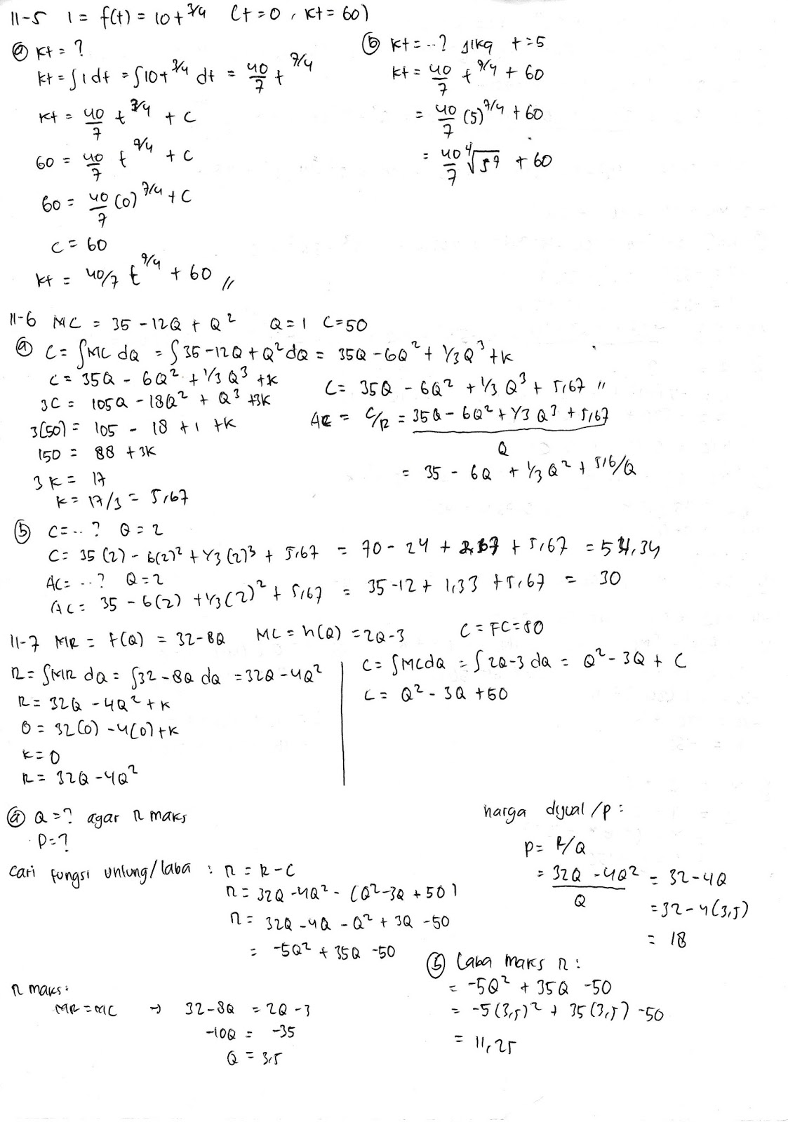Matematika Ekonomi Buku Karya Nata Wirawan Halaman 289 - 291 Tentang Aplikasi Integral Dalam Ekonomi - Mai Melajah