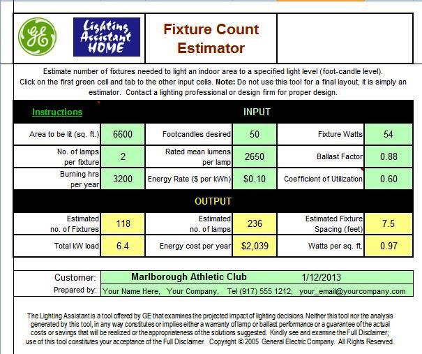 Lighting Design Calculations by Using Excel Spreadsheets Part One