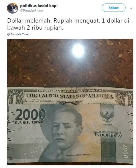 10 Meme 'Rupiah VS Dollar' Ini Bikin Senyumsenyum Sendiri