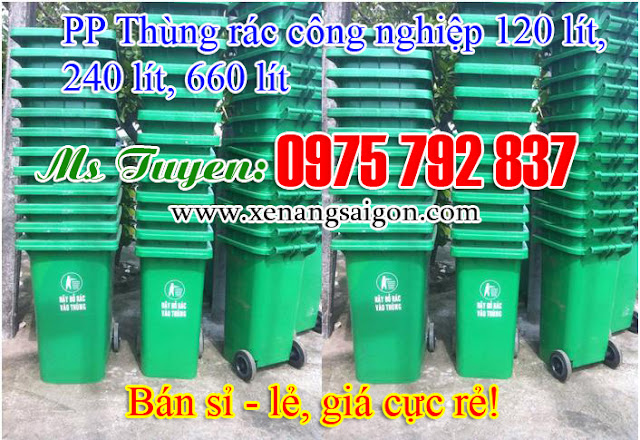 Cung cấp thùng rác công nghiệp 120 lít nhựa HDPE