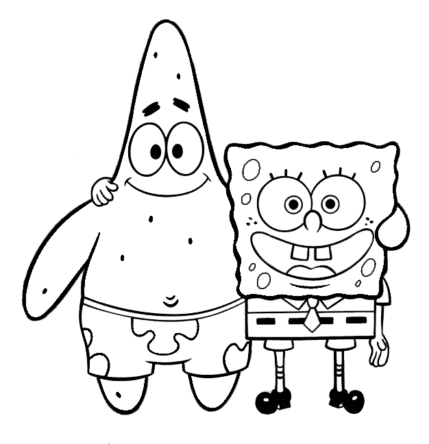 דפי צביעה בובספוג מכנס מרובע