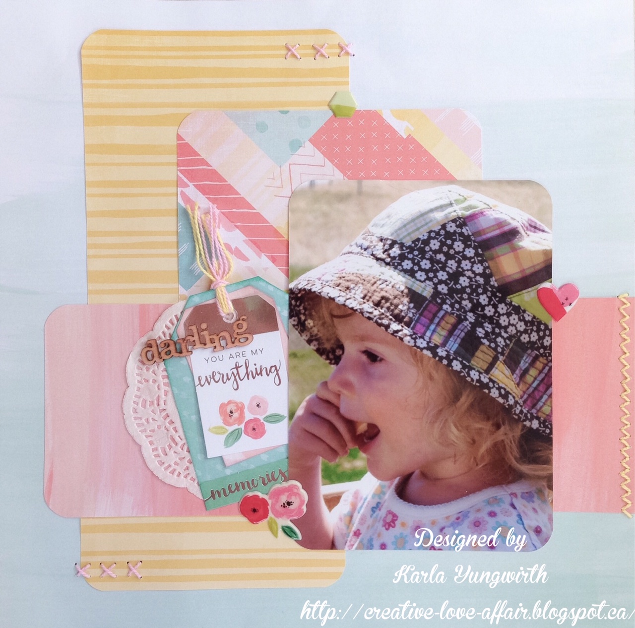 Karla Yungwirth Designs Darling Layout using Fancy Free!