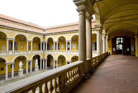 The Courtyard of the Statues inside the University of Pavia