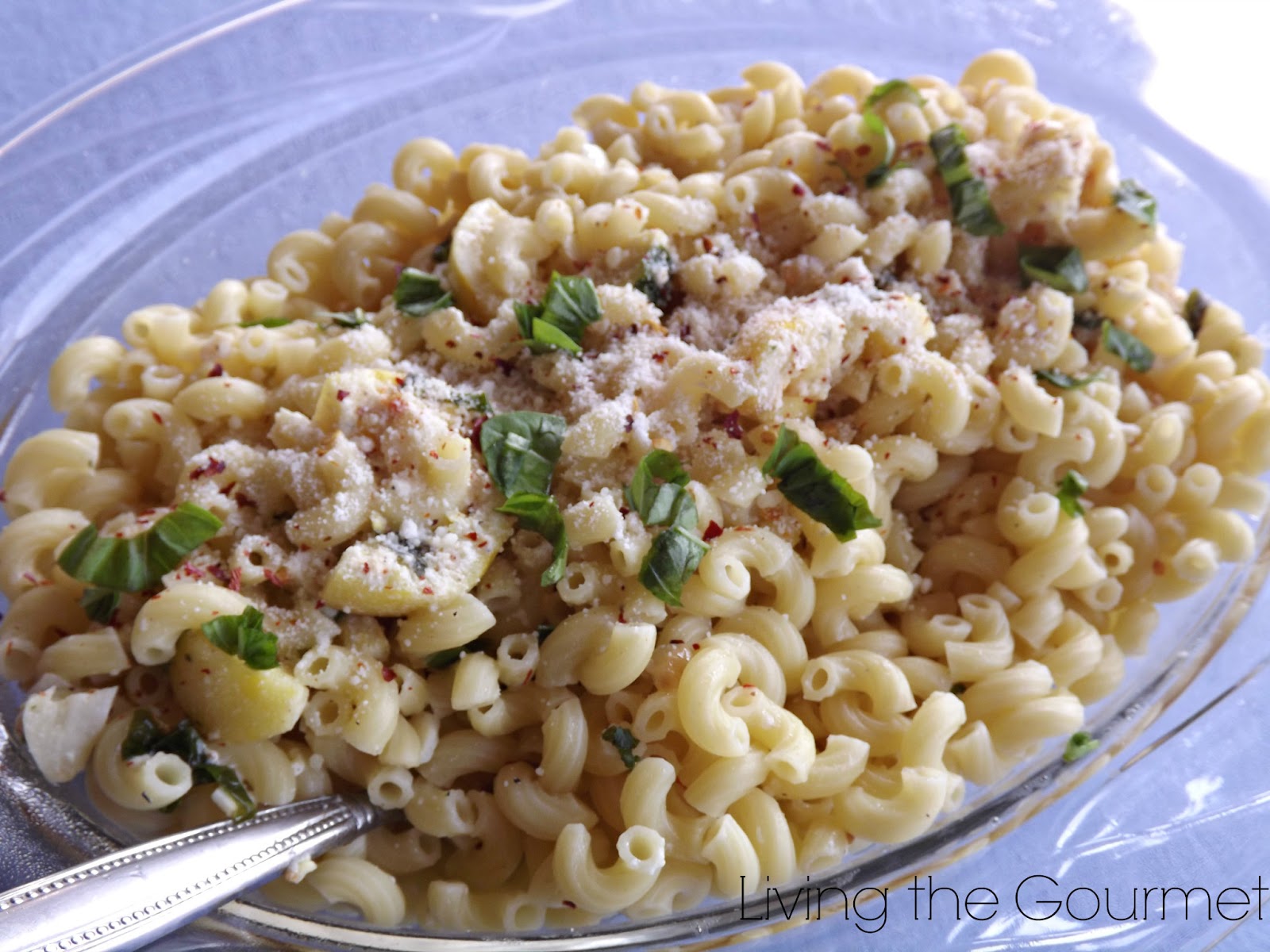 Macaroni with Lemon Basil Parmesan Sauce Living The Gourmet