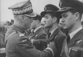 General Sikorski awards Silver Cross of Virtuti Militari to ace Polish pilot Jan Zumbach Dec. 23, 1940