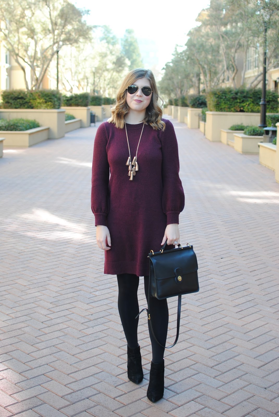 blouson-sleeved-sweater-dress