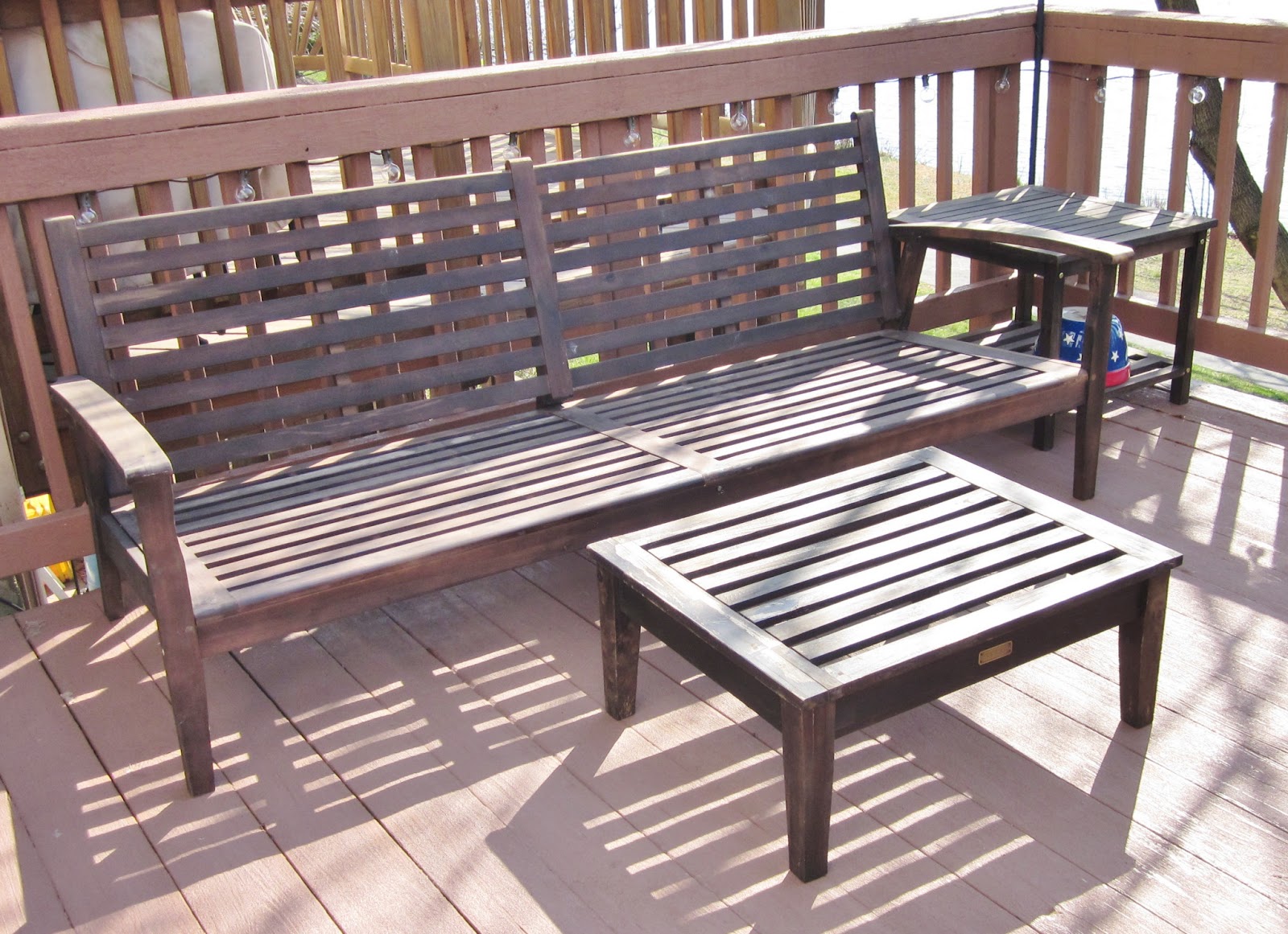BonnieProjects Refinishing wood patio furniture