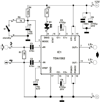 50W Circuits Car Subwoofer Amplifier | Circuit Wiring