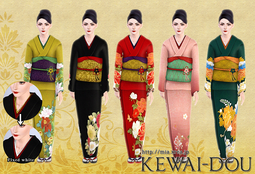 My Sims 3 Blog: Japanese Kimono Set for Females by Kewai-Dou