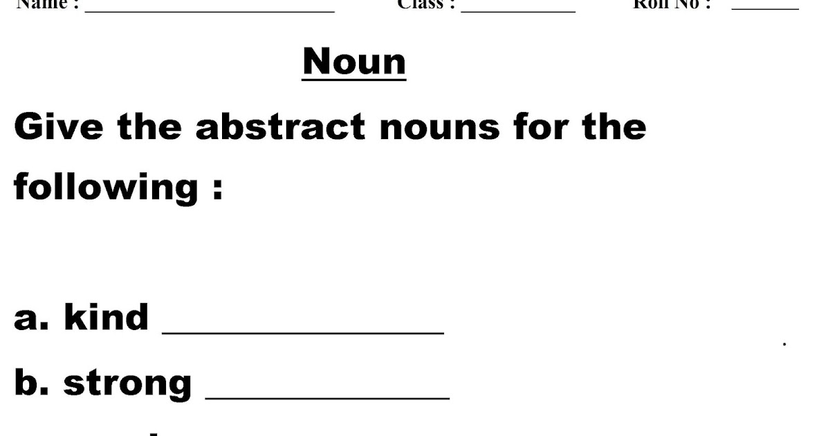 Noun Worksheets