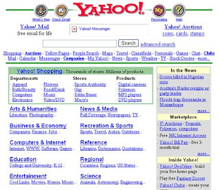 Web de Yahoo en los 90