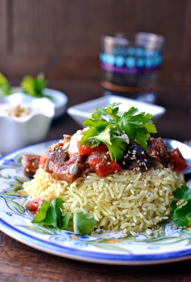Jordanian Rice Pilaf (Vegetarian Mansaf)