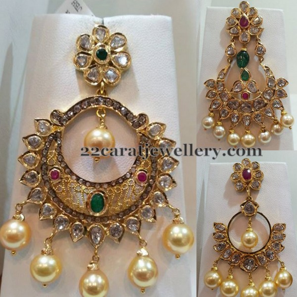 Dull Finish Large Chandbalis - Jewellery Designs