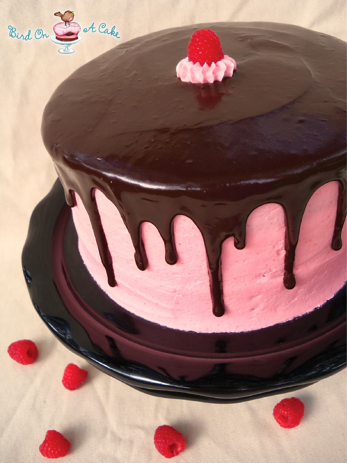 http://birdonacake.blogspot.com/2012/07/raspberry-cake-with-dark-chocolate.html