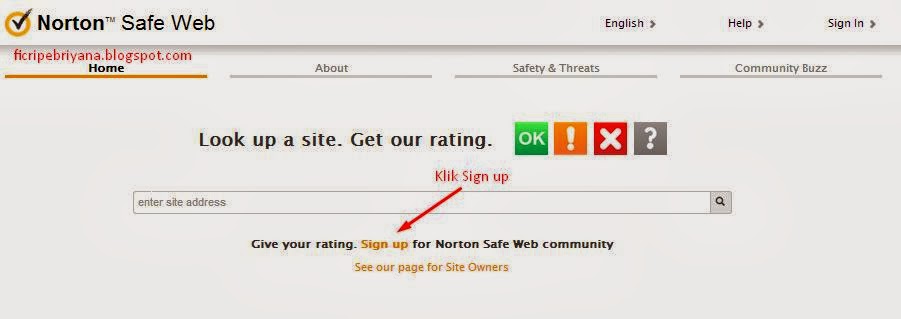 Cara Verifikasi Blog Ke Norton Safe Web 1 - Ficri Pebriyana